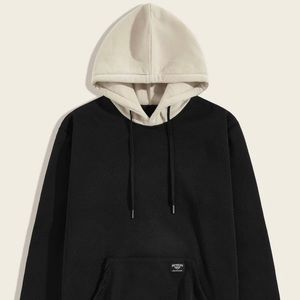 Guys Letter Graphic Drawstring Hoodie